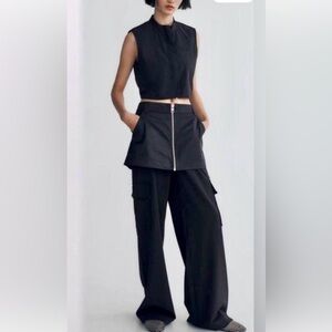 Zara Women’s Black Skirt Cargo Pants Size Small New with Tags